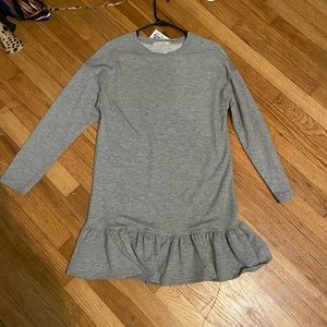Grey baby doll dress small NWT